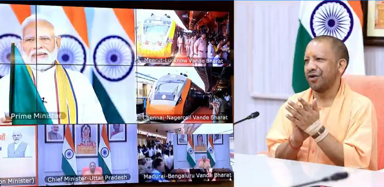 प्रधानमंत्री नरेन्‍द्र मोदी ने वीडियो कान्‍फ्रेंसिंग के माध्‍यम से तीन नई वंदे भारत एक्सप्रेस ट्रेनों को हरी झंडी दिखाकर किया रवाना