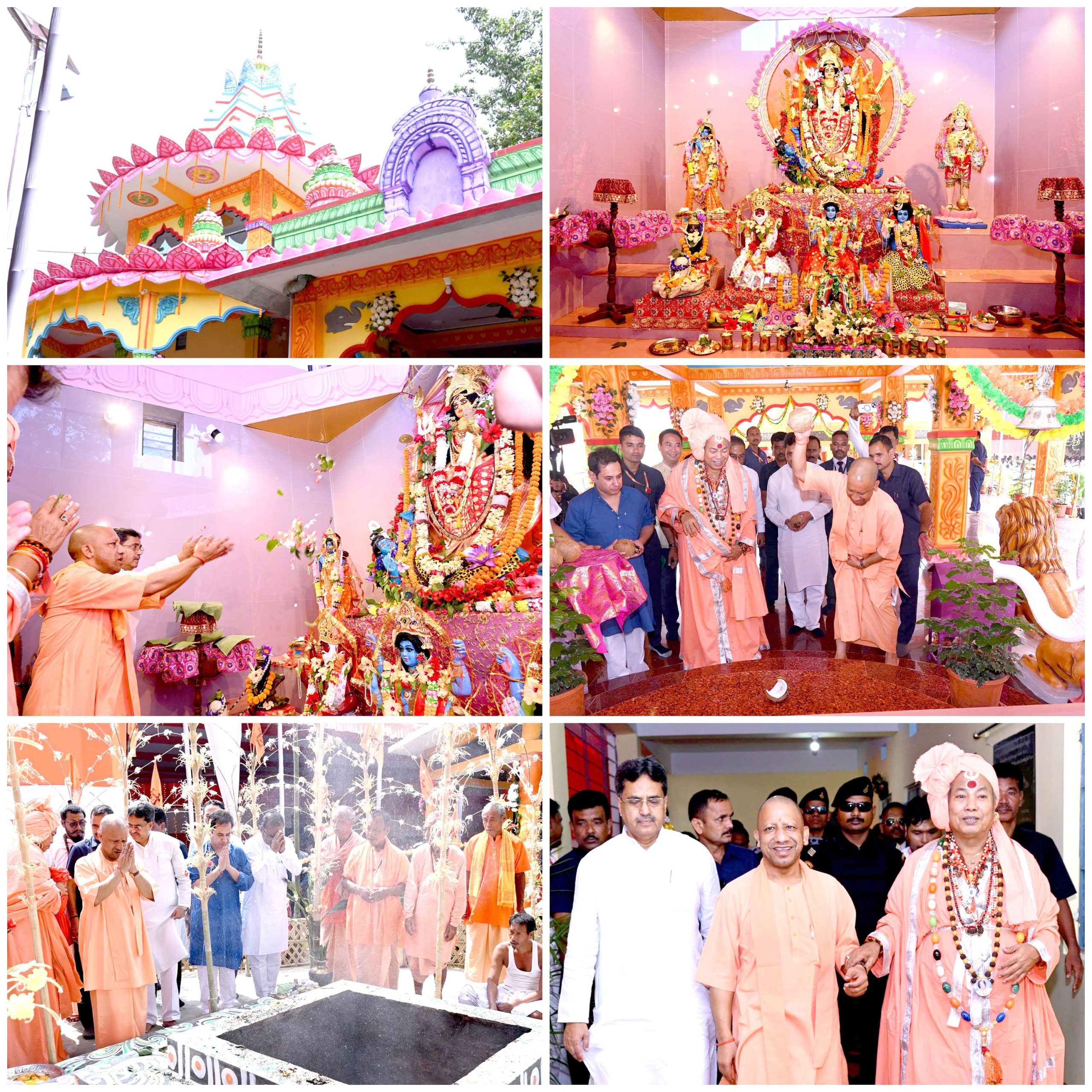 त्रिपुरा के मुख्यमंत्री डॉ0 मानिक शाह और योगी आदित्यनाथ नेबरखाथल में नव-निर्मित सिद्धेश्वरी मंदिर का उद्घाटन किया