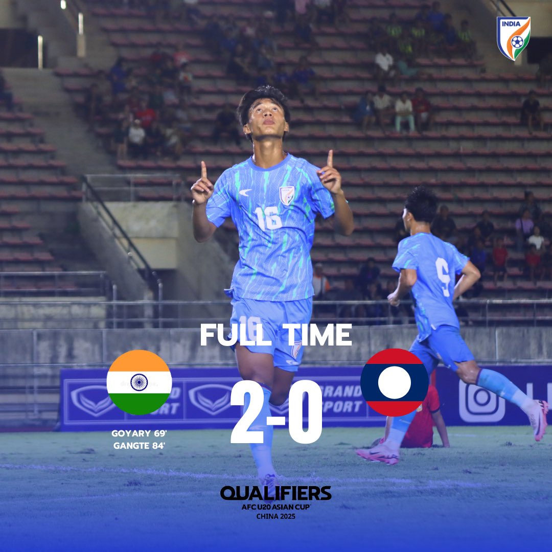 फुटबॉल अंडर-20 एशियन कप में भारत ने लाओस को 2-0 से हराया