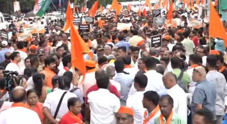 शिवरायांचा पुतळा पडल्याच्या घटनेचा निषेध करण्यासाठी मविआचं आंदोलन