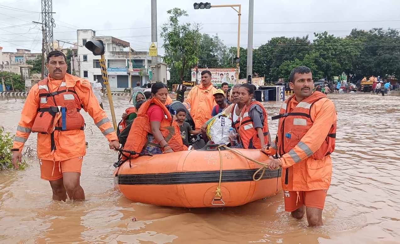 NDRF teams rescued 350 people, evacuated 15,000 individuals from flood-affected areas in Andhra Pradesh