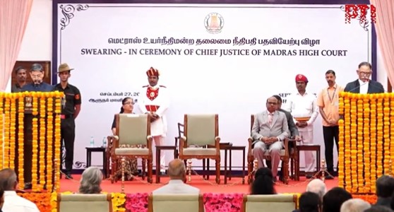 Justice Shriram K. Rajendran Sworn in as Chief Justice of Madras High Court