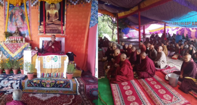 धार्मिक स्थल गांव रारंग में सात दिवसीय बज्र गुरु मंत्र का जाप का आगाज हुआ
