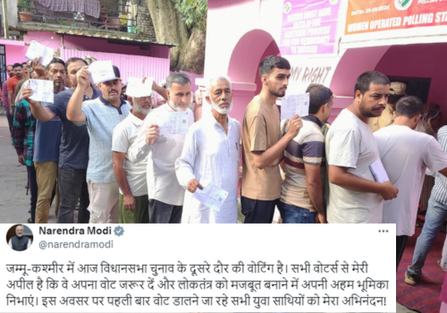 जम्मू-कश्मीर विधानसभा चुनाव के दूसरे चरण का मतदान जारी