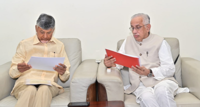 आंध्र प्रदेश के मुख्‍यमंत्री एन चंद्रबाबू नायडू ने आज विजयवाडा में राज्‍यपाल एस० अब्‍दुल नजीर से शिष्‍टाचार मुलाकात की   