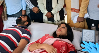 भाजपा युवा मोर्चा जिला द्वारा रोज मैदान पर पीएम नरेंद्र मोदी के जन्मदिन पर एक रक्त दान शिविर का आयोजन किया गया