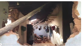 बलरामपुर जिले के राजपुर वनक्षेत्र में जंगली हाथी ने एक कच्चे घर को क्षतिग्रस्त कर घर में रखा राशन नष्ट किया