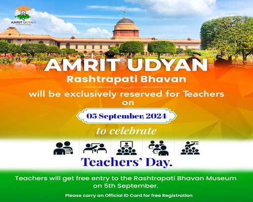 Amrit Udyan exclusively open for all teachers on occasion of Teachers’ Day
