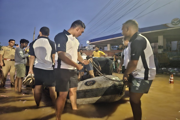 Indian Navy deployed to assist state administration and NDRF in ongoing relief efforts in Andhra Pradesh