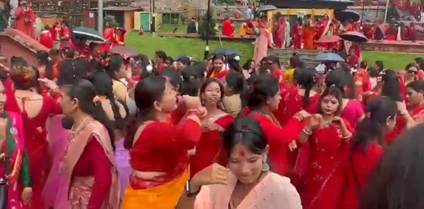 Nepali Hindu women celebrates festival of Teej across Nepal