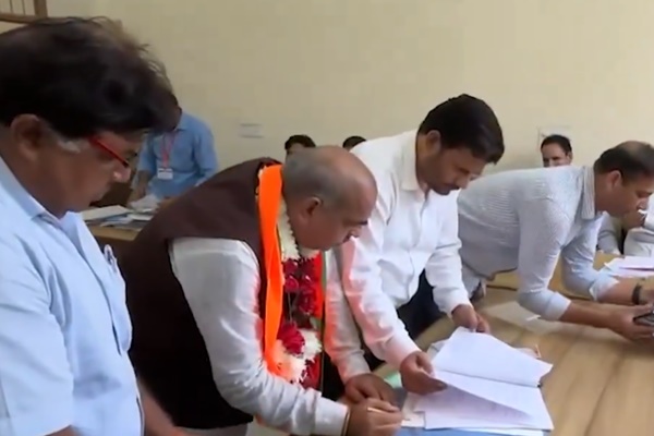 Minister Moolchand Sharma files nomination for Haryana Assembly elections as BJP candidate from Ballabgarh