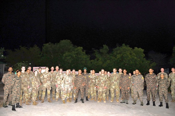 Indian and American armies begin joint military exercise at Mahajan Field Firing Range in Bikaner