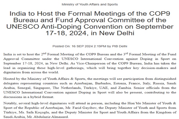 India to Host COP9 Bureau & Fund Approval Committee Meetings