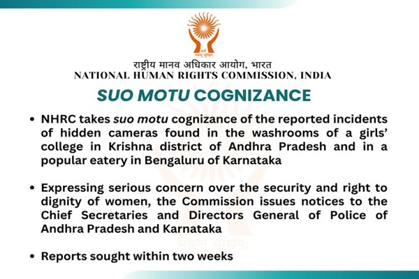 NHRC issues notices to Chief Secretaries and Directors General of Police of Andhra Pradesh and Karnataka