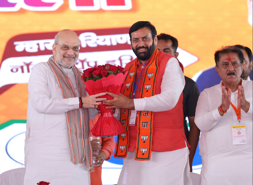 गृह मंत्री अमित शाह ने हरियाणा में तीन जनसभाओं को संबोधित किया।