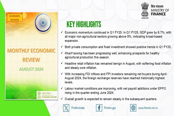 Government says, country set to achieve 6.5 to 7% GDP growth in current fiscal