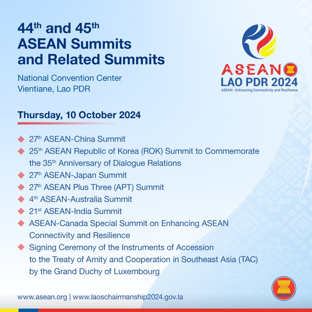 44th and 45th ASEAN Summits and related summits kicked off in Vientiane, Laos
