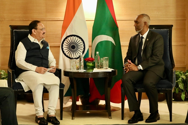 BJP President J P Nadda meets Maldives President Muizzu as part of ‘Know BJP’ initiative