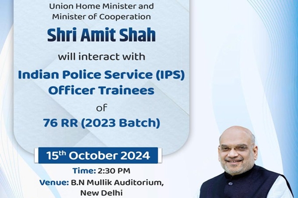 Amit Shah to meet IPS probationers in New Delhi