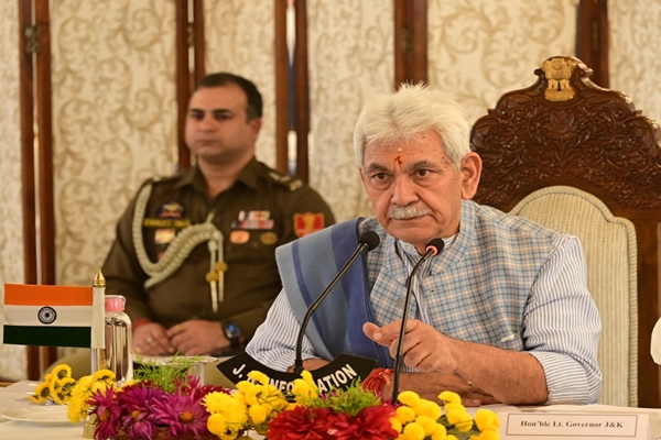 Lt Guv Manoj Sinha reviews security & development in Kashmir, calls for zero-tolerance approach against terrorism