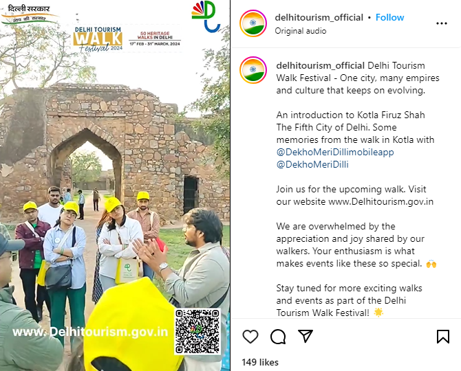 दिल्ली पर्यटन विभाग द्वारा आयोजित हेरिटेज वॉक फेस्टिवल का शुभारंभ
