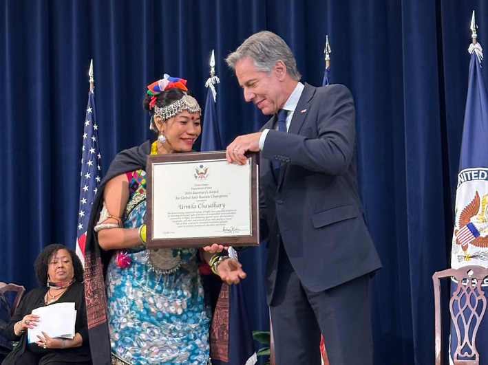 Nepal’s Urmila Chaudhary wins Global Anti-Racism Championship Award 2024