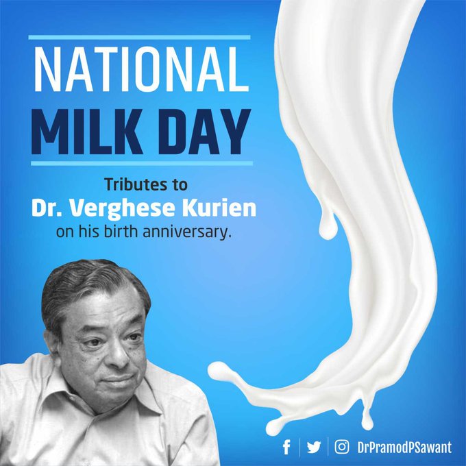 Nation celebrates National Milk Day on Dr. Verghese Kurien’s 103rd birth anniversary