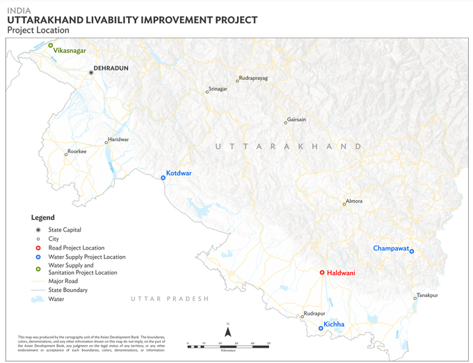 કેન્દ્ર સરકાર અને એશિયન વિકાસ બેન્કે આજે ઉત્તરાખંડમાં પાણી  પૂરવઠા, સ્વચ્છતા અને શહેરી સેવાઓને વધુ સારી બનાવવામાંસહાય માટે 20 લાખ ડૉલરના ધિરાણના કરાર પર હસ્તાક્ષર કર્યા