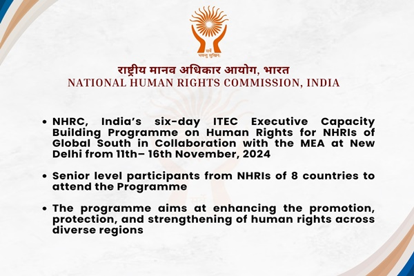 NHRC, MEA to organise Indian Technical & Economic Cooperation Executive Capacity Building Programme till Nov 16