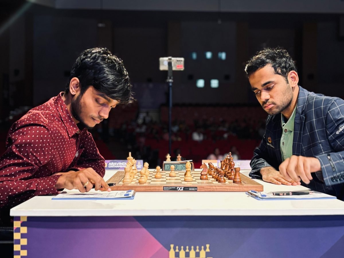 चेन्नई ग्रैंड मास्टर्स 2024 के छठे दौर में ग्रैंडमास्टर अरविंद चिदंबरम ने नंबर 2 खिलाड़ी अर्जुन एरिगियासी को हराया