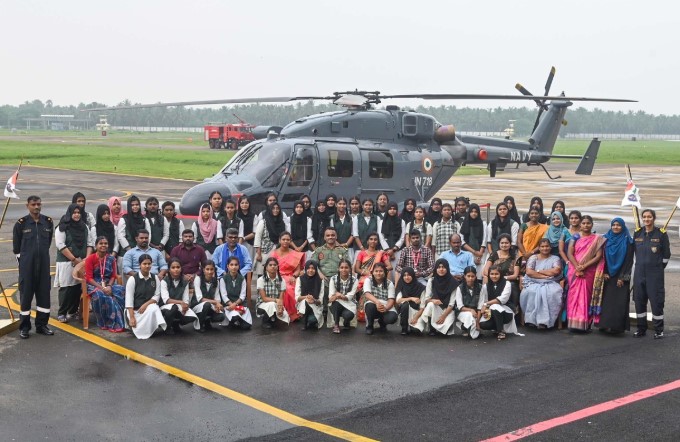 INS Parundu welcomes 800 students & staff from 10 schools and colleges as part of Navy Day celebrations