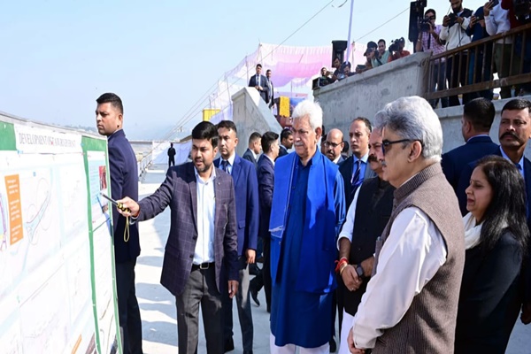J&K LG Manoj Sinha inspects progress of Tawi Riverfront development project
