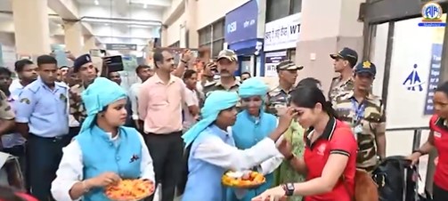 महिला एशियाई हॉकी चैंपियनशिप ट्रॉफी की प्रतिभागियों का बिहार के राजगीर में हुआ भव्य-स्वागत