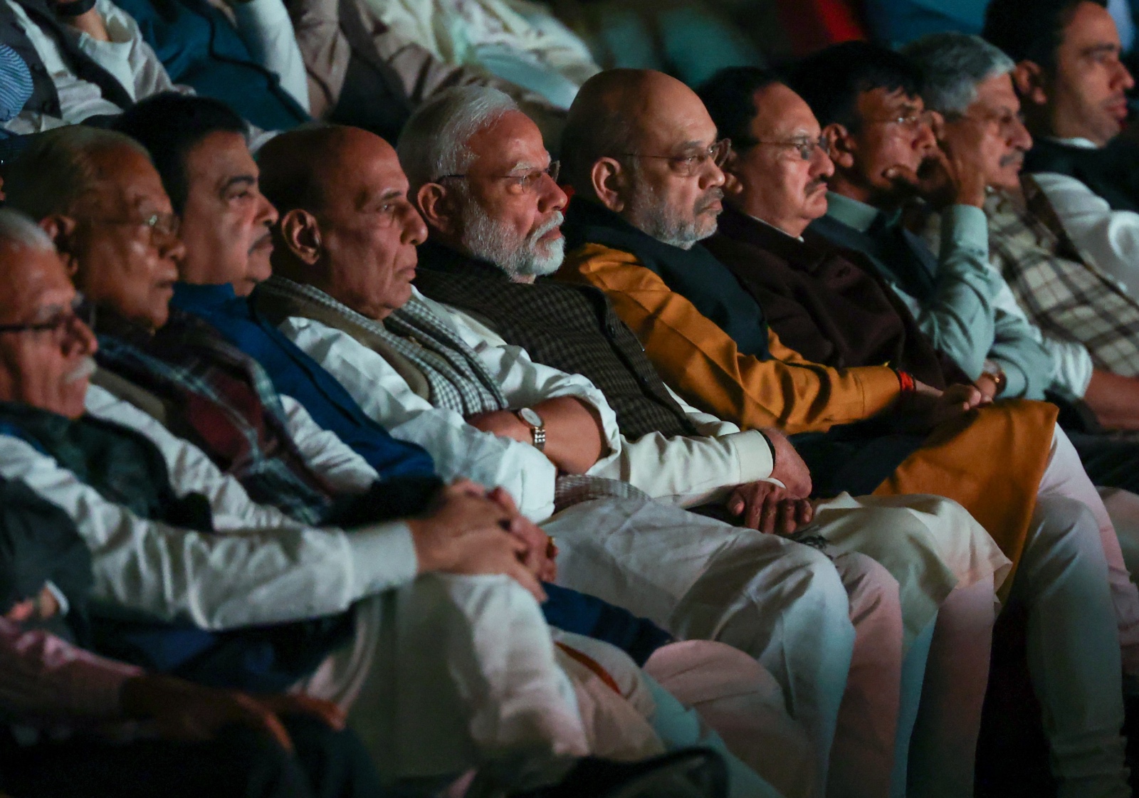 प्रधानमंत्री नरेन्‍द्र मोदी ने संसद के बालयोगी प्रेक्षागृह में हिंदी फिल्‍म द साबरमती रिपोर्ट देखी
