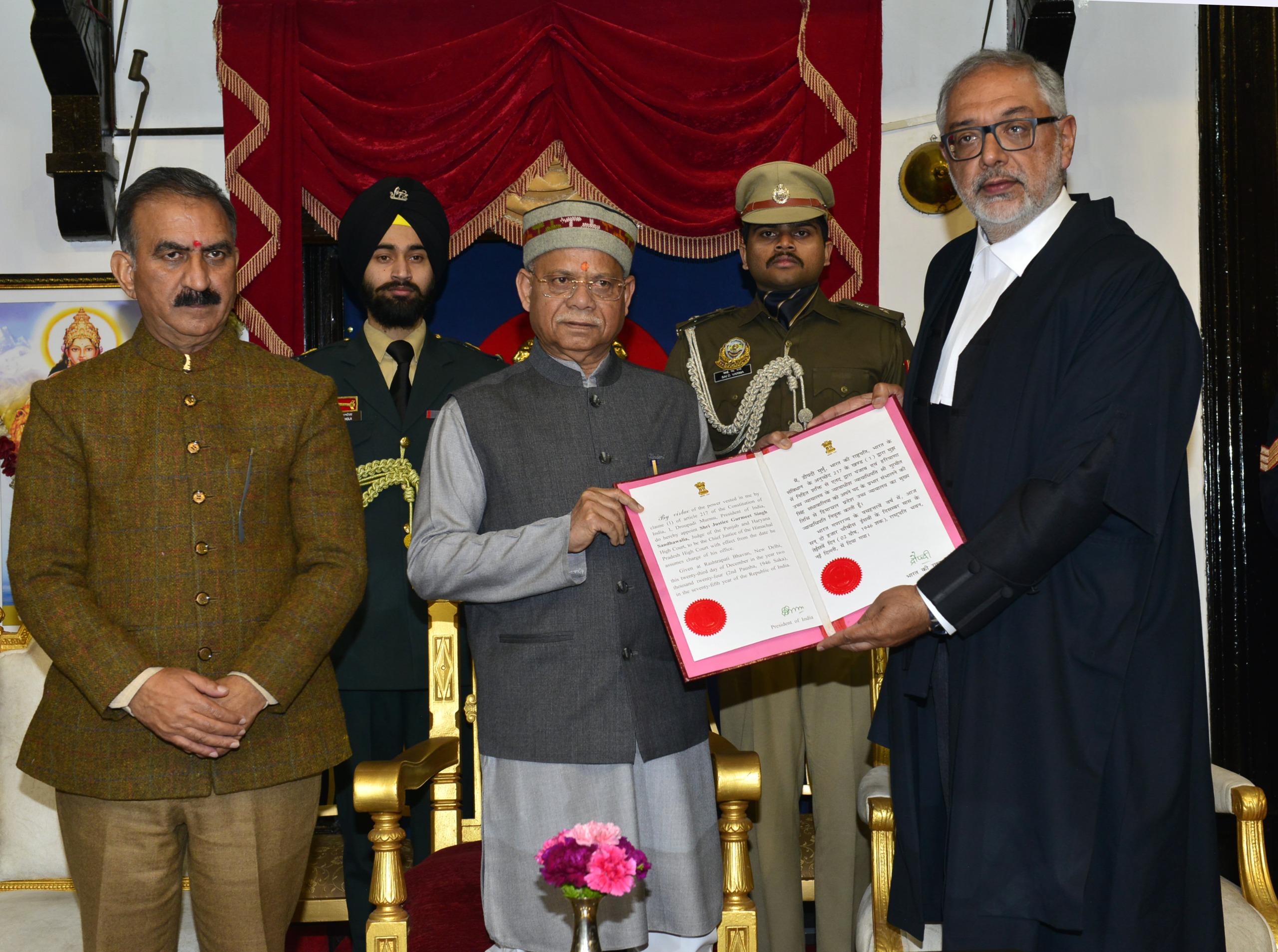 Justice Gurmeet Singh Sandhawalia sworn-in as HP High Court Chief Justice