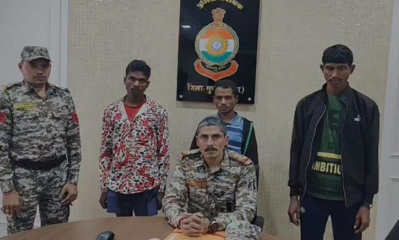सुकमा जिले के चिंतागुफा थाना क्षेत्र से पुलिस ने दो इनामी समेत तीन माओवादियों को किया गिरफ्तार