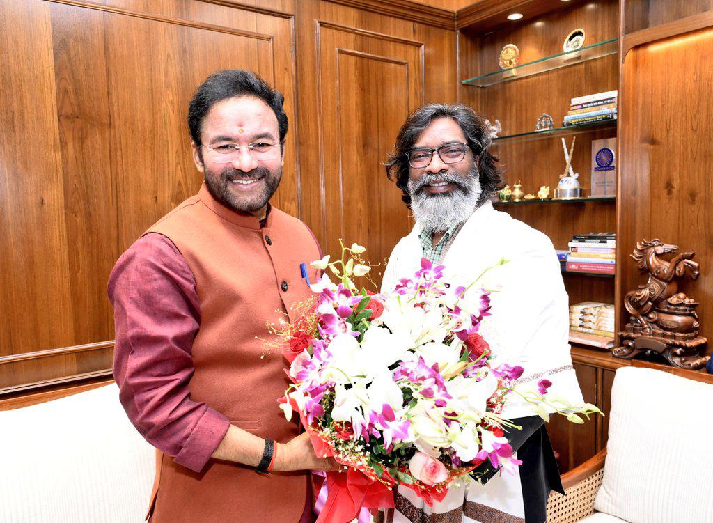 दो-दिवसीय यात्रा पर रांँची पहुंचे केन्‍द्रीय कोयला मंत्री जी0 किशन रेड्डी