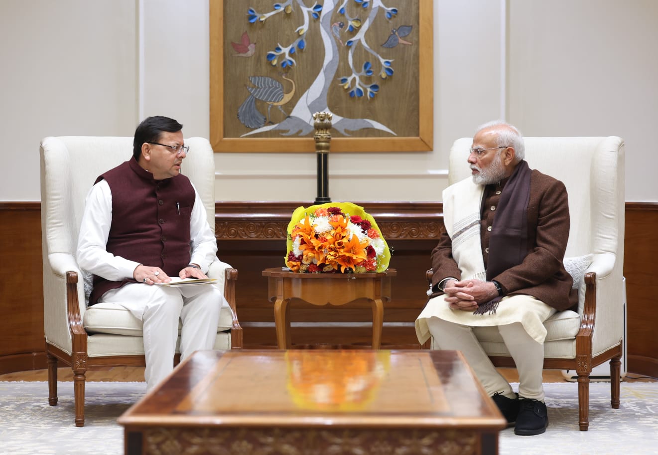मुख्यमंत्री पुष्कर सिंह धामी ने नई दिल्ली में प्रधानमंत्री नरेन्द्र मोदी से की शिष्टाचार भेंट