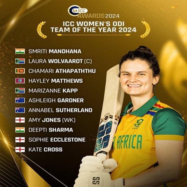 Star batter Smriti Mandhana & all-rounder Deepti Sharma in ICC Women’s ODI team
