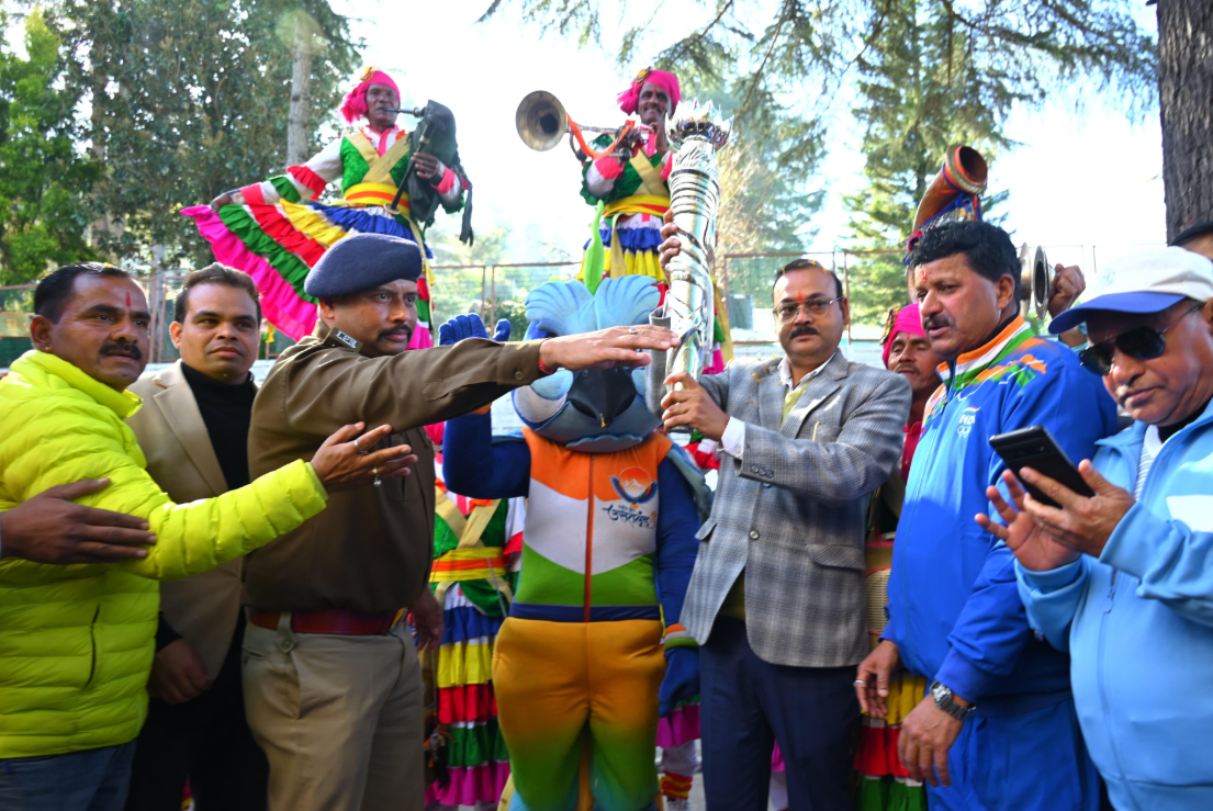 38वें राष्ट्रीय खेलों की मशाल रैली का अल्मोड़ा पहुंचने पर भव्य स्वागत