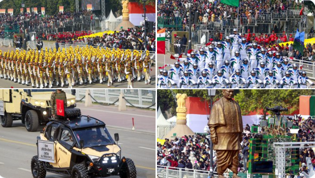 76वें गणतंत्र दिवस की फुल ड्रेस परेड रिहर्सल कर्तव्य पथ पर आयोजित की गई 