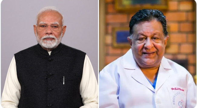 प्रधानमंत्री नरेंद्र मोदी ने विश्‍व प्रसिद्ध हृदय रोग विशेषज्ञ डॉ. के एम चेरियन के निधन पर शोक व्यक्त किया