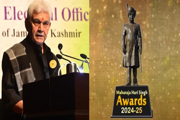 J&K: LG Manoj Sinha Honoured with Maharaja Hari Singh Award