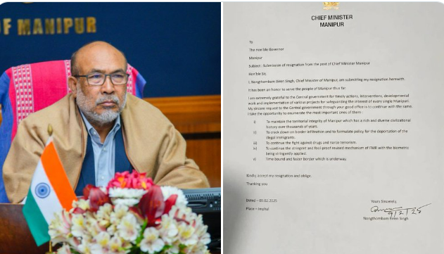 منی پور کے وزیر اعلیٰ این برین سنگھ نے اسمبلی اجلاس سے ایک دن پہلے استعفیٰ دے دیا ہے