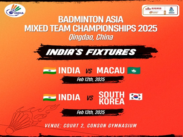 ایشیائی مکسڈ ٹیم بیڈمنٹن چمپئن شپ 2025 میں بھارت نے Macau کو پانچ-صفر سے ہراکر اپنی مہم کا آغاز کیا ہے