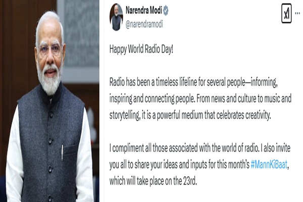 PM Modi extends greetings on World Radio Day