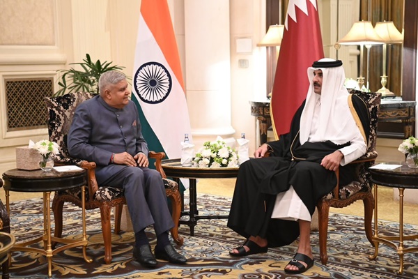 VP Dhankhar, Amir of Qatar discuss strengthening bilateral relations
