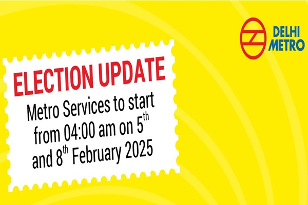 Delhi Metro to begin operations at 4 am on polling, counting days of assembly elections