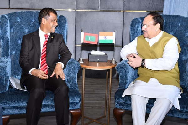 Health Minister J.P. Nadda Meets Maldivian Counterpart in New Delhi