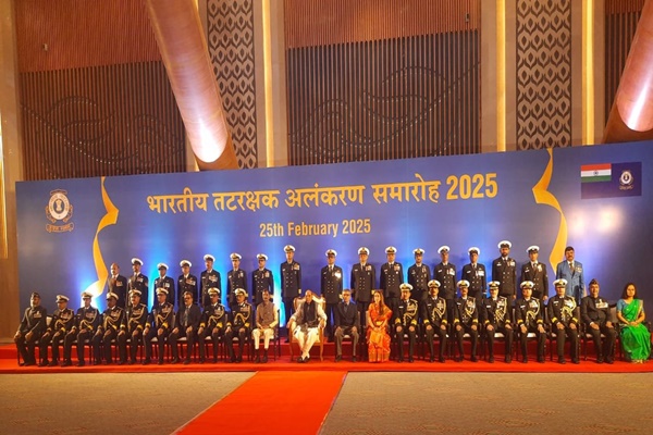 Defence Minister confers gallantry, service medals to Indian Coast Guard personnel